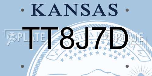 TT8J7D Kansas License Plate