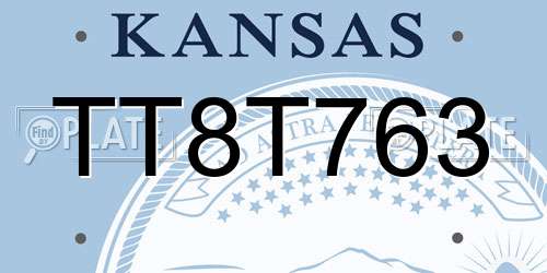 TT8T763 Kansas License Plate
