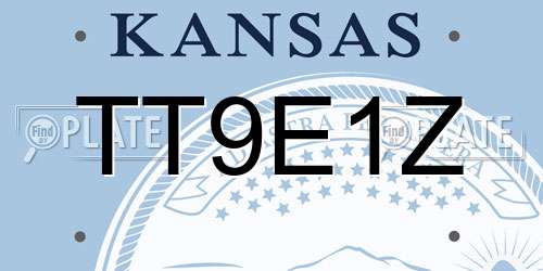 TT9E1Z Kansas License Plate