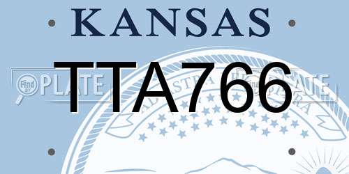 TTA766 Kansas License Plate
