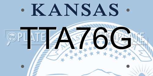 TTA76G Kansas License Plate