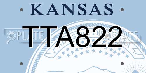 TTA822 Kansas License Plate