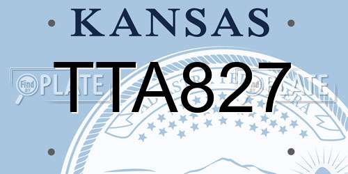 TTA827 Kansas License Plate