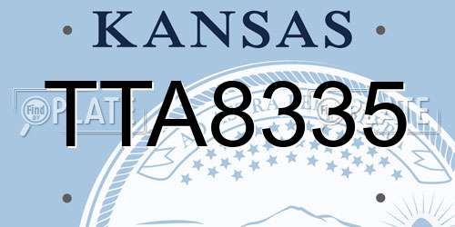 TTA8335 Kansas License Plate
