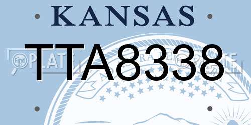 TTA8338 Kansas License Plate