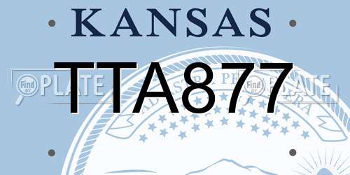 TTA877 Kansas License Plate