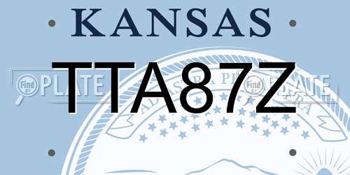 TTA87Z Kansas License Plate