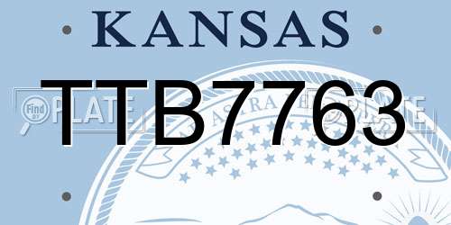 TTB7763 Kansas License Plate