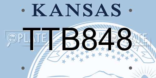 TTB848 Kansas License Plate