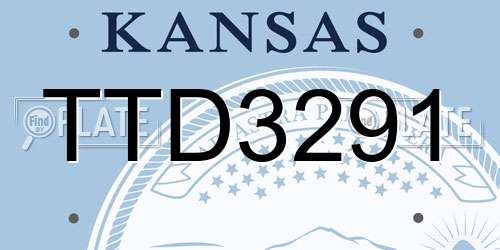 TTD3291 Kansas License Plate