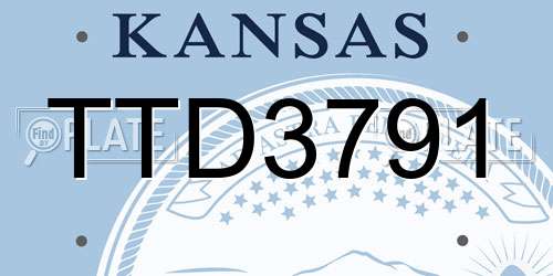 TTD3791 Kansas License Plate