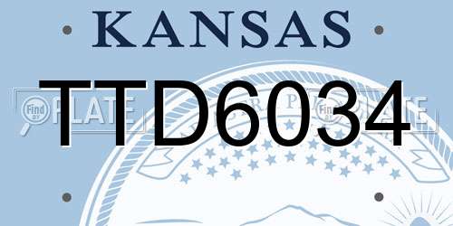 TTD6034 Kansas License Plate
