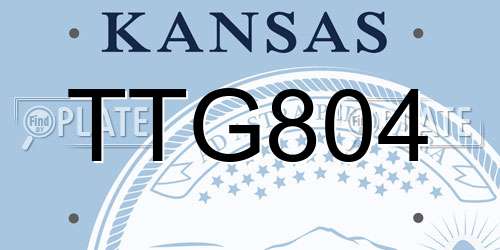TTG804 Kansas License Plate