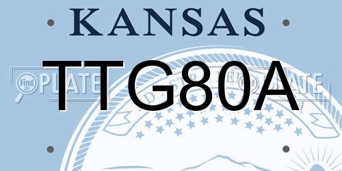 TTG80A Kansas License Plate