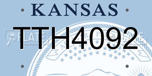 TTH4092 Kansas License Plate