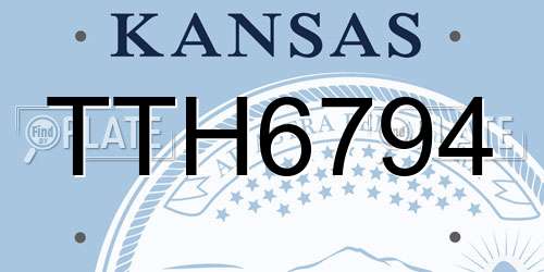 TTH6794 Kansas License Plate