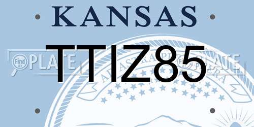 TTIZ85 Kansas License Plate
