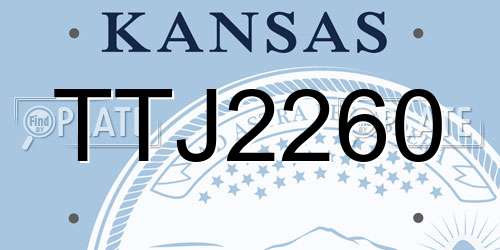 TTJ2260 Kansas License Plate