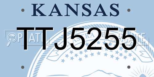 TTJ5255 Kansas License Plate