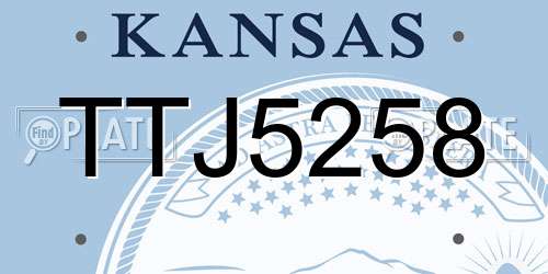 TTJ5258 Kansas License Plate