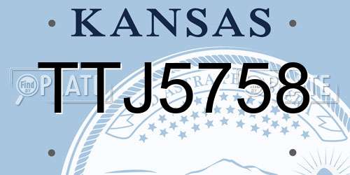 TTJ5758 Kansas License Plate