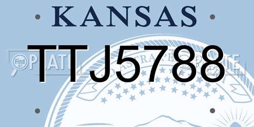 TTJ5788 Kansas License Plate