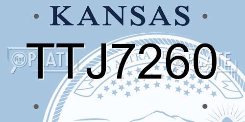 TTJ7260 Kansas License Plate