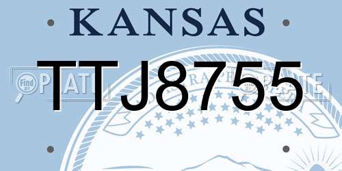 TTJ8755 Kansas License Plate