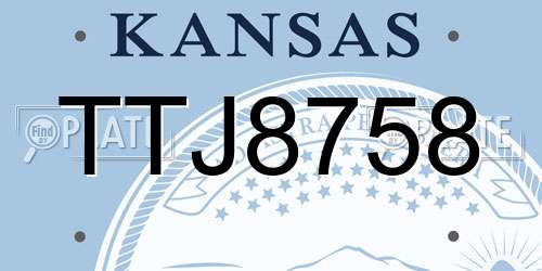 TTJ8758 Kansas License Plate