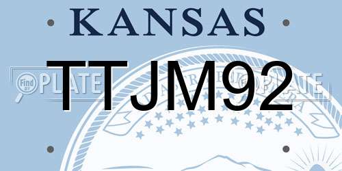 TTJM92 Kansas License Plate