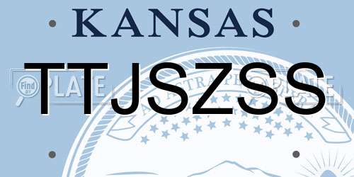 TTJSZSS Kansas License Plate