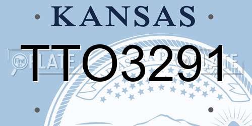 TTO3291 Kansas License Plate