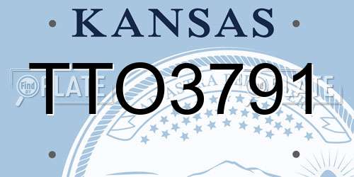 TTO3791 Kansas License Plate