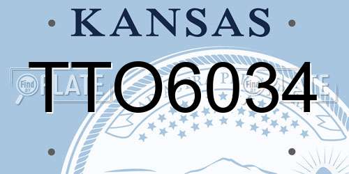 TTO6034 Kansas License Plate
