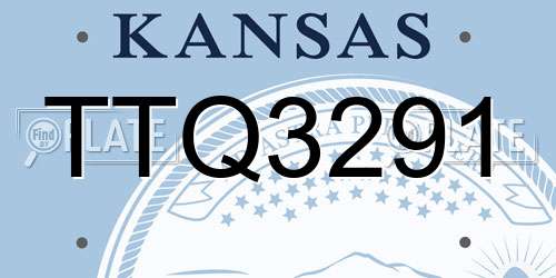 TTQ3291 Kansas License Plate