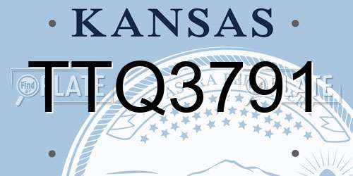 TTQ3791 Kansas License Plate