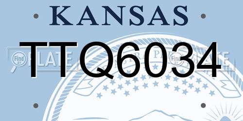 TTQ6034 Kansas License Plate
