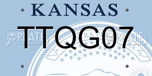 TTQG07 Kansas License Plate