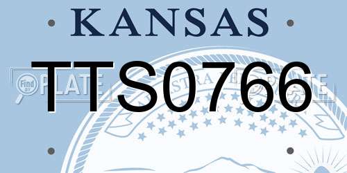 TTS0766 Kansas License Plate
