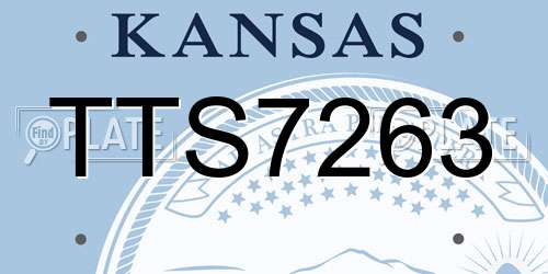 TTS7263 Kansas License Plate