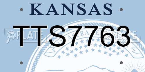TTS7763 Kansas License Plate