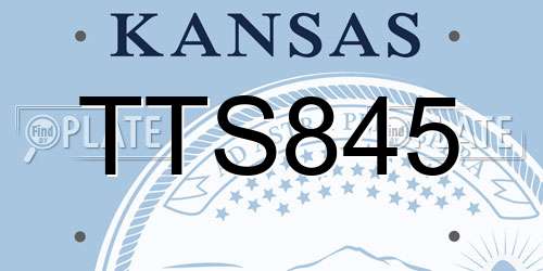 TTS845 Kansas License Plate