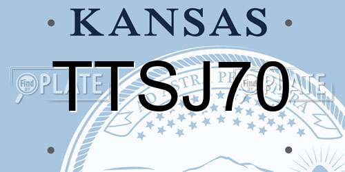TTSJ70 Kansas License Plate
