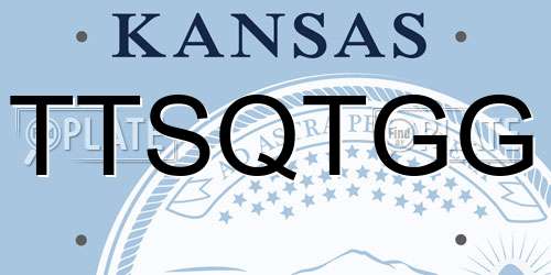 TTSQTGG Kansas License Plate