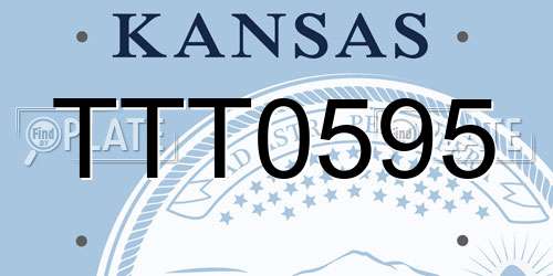 TTT0595 Kansas License Plate