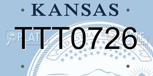 TTT0726 Kansas License Plate