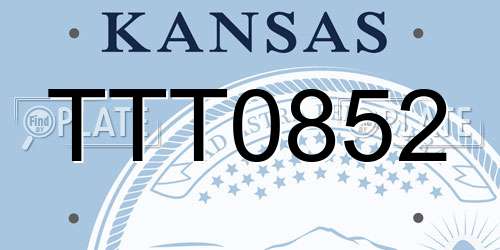 TTT0852 Kansas License Plate