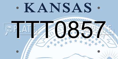 TTT0857 Kansas License Plate