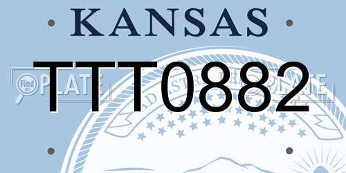TTT0882 Kansas License Plate