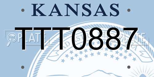 TTT0887 Kansas License Plate